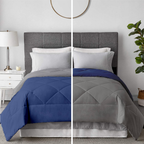 reversible ac comforter silver medium blue
