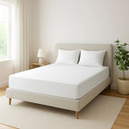White Microfiber Fitted Bedsheet – Elegant, Cozy & Effortless Comfort