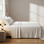 White Microfiber Flat Bedsheet With Two Pillow Cover – Fade-Resistant & All-Season Comfort