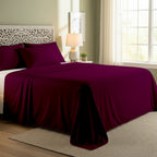 Wine Cotton Flat Bedsheet – Modern, Soft & Effortlessly Stylish