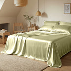 Beige Satin Flatted Bedsheet – Smooth, Elegant & Comfortable
