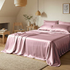 Baby Pink Satin Flatted Bedsheet – Smooth, Elegant & Comfortable
