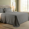 Silver Cotton Flat Bedsheet – Modern, Soft & Effortlessly Stylish