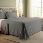 Silver Cotton Flat Bedsheet – Modern, Soft & Effortlessly Stylish