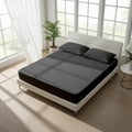 Dark Grey Fitted Cotton Bedsheet With Two Pillow Cover  – Luxurious, Soft & Long-Lasting
