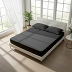 Dark Grey Fitted Cotton Bedsheet With Two Pillow Cover  – Luxurious, Soft & Long-Lasting