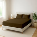Beige Microfiber Fitted Bedsheet – Elegant, Cozy & Effortless Comfort