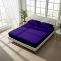 Purple Fitted Cotton Bedsheet With Two Pillow Cover  – Luxurious, Soft & Long-Lasting