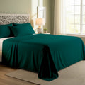 Teal Cotton Flat Bedsheet – Modern, Soft & Effortlessly Stylish