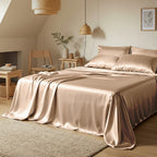 Bear Beige Satin Flatted Bedsheet – Smooth, Elegant & Comfortable