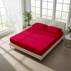 Hot Pink Fitted Cotton Bedsheet With Two Pillow Cover  – Luxurious, Soft & Long-Lasting