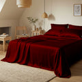 Burgundy Satin Flatted  Bedsheet – Smooth, Elegant & Comfortable