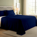 Navy Blue Cotton Flat Bedsheet – Modern, Soft & Effortlessly Stylish