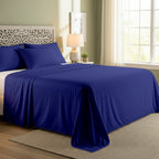 Medium Blue Cotton Flat Bedsheet – Modern, Soft & Effortlessly Stylish