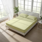 Ivory Fitted Cotton Bedsheet With Two Pillow Cover  – Luxurious, Soft & Long-Lasting
