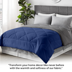 100 GSM Reversible Summer AC Comforter |Silver Medium Blue| Lightweight & Microfiber|