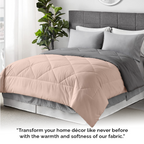100 GSM Reversible AC Comforter |Silver Peach| Lightweight & Microfiber|