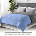 100 GSM Reversible Summer AC Comforter |Silver Sky Blue| Microfiber & Lightweight |