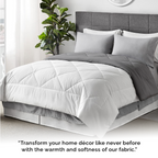 100 GSM Reversible Summer AC Comforter |Silver-White| Microfiber & Lightweight|