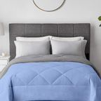 100 GSM Reversible Summer AC Comforter |Silver Sky Blue| Microfiber & Lightweight |