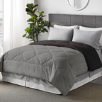 100 GSM Summer AC Reversible Comforter |Silver Dark Grey| Microfiber & Lightweight|