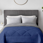 100 GSM Reversible Summer AC Comforter |Silver Medium Blue| Lightweight & Microfiber|