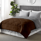 100 GSM Soft AC Reversible Comforter |Silver Chocolate Brown| Lightweight & Microfiber|
