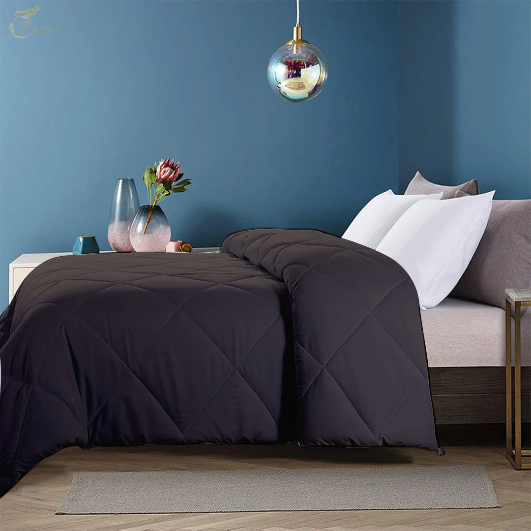 150 GSM Soft AC Comforter |Microfiber & Lightweight |Dark Grey|