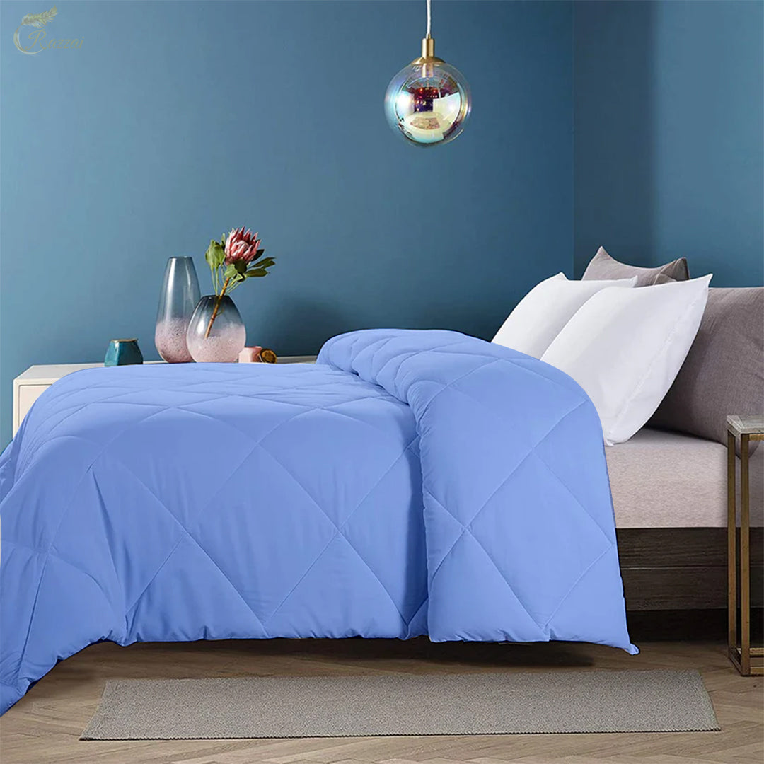 150 GSM Soft AC Comforter| Lightweight & Microfiber| Sky Blue|
