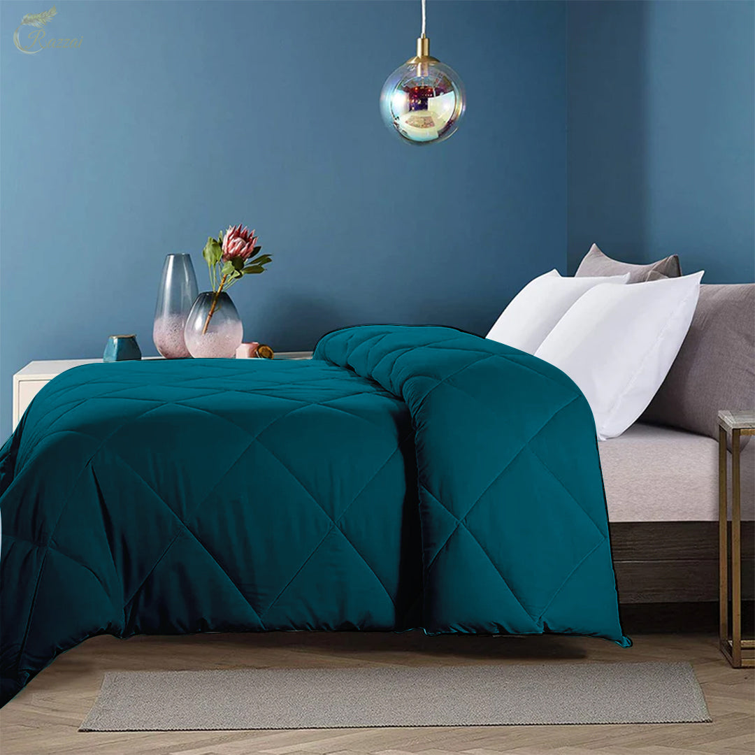 150 GSM Soft AC Comforter| Microfiber & Lightweight |Teal|