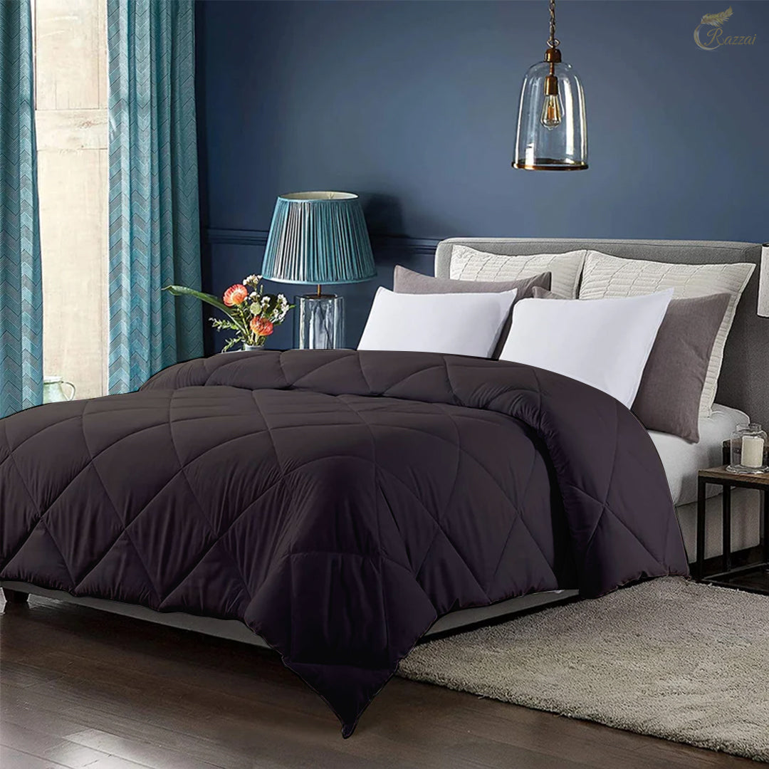 150 GSM Soft AC Comforter |Microfiber & Lightweight |Dark Grey|