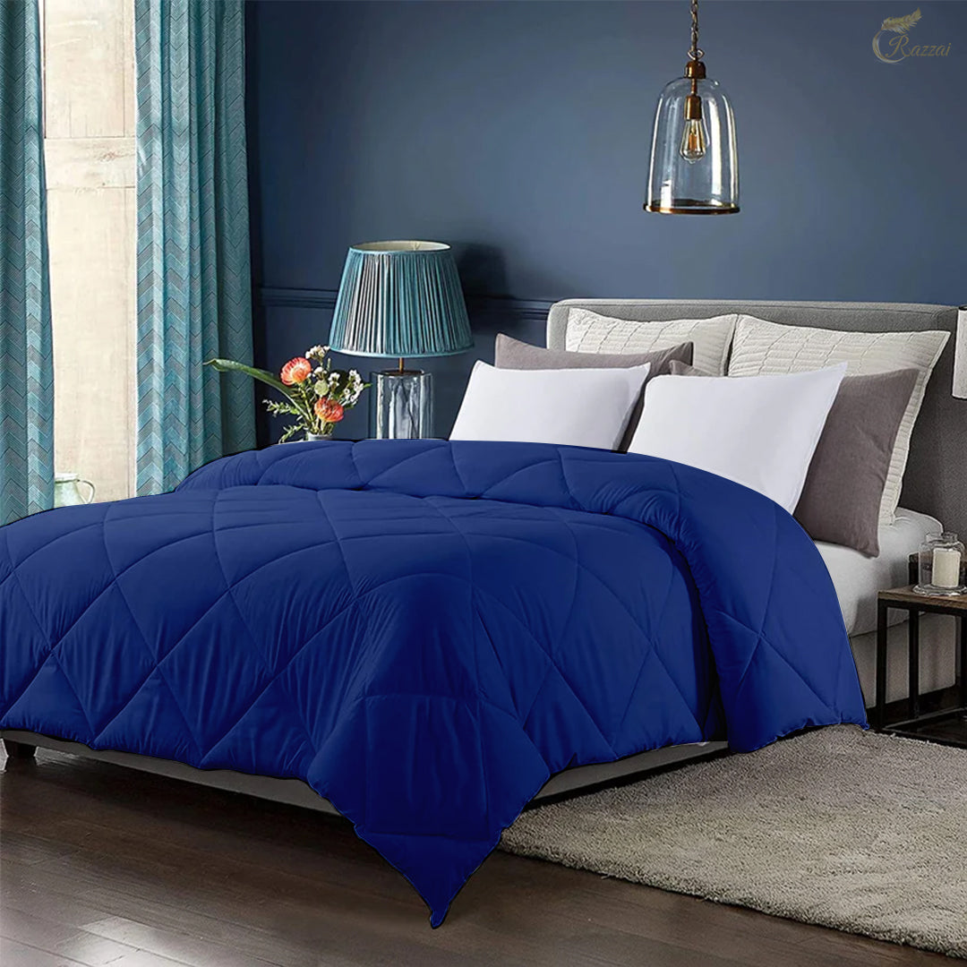 150 GSM Soft AC Comforter |Lightweight & Microfiber |Medium Blue|