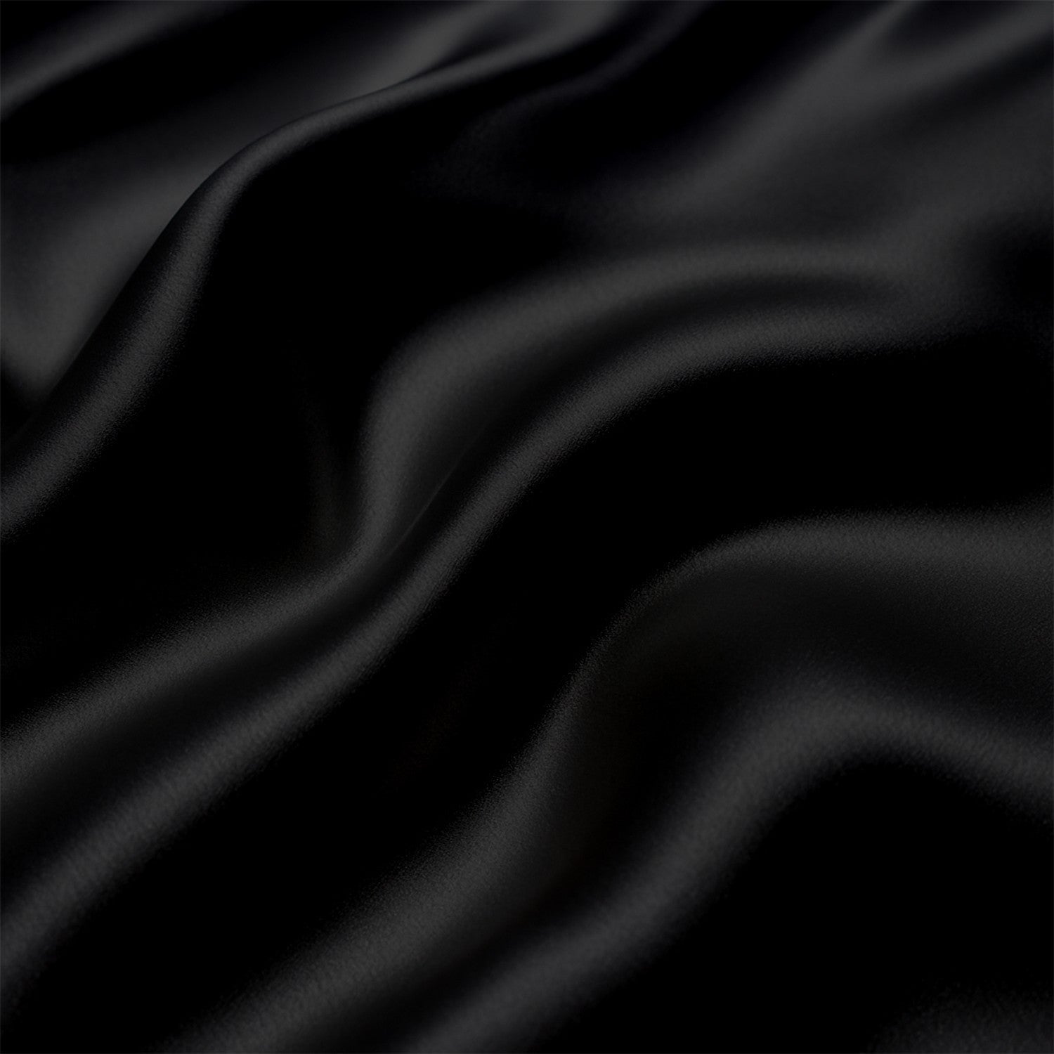 Black Satin Fitted Bedsheet With Pillow Cover