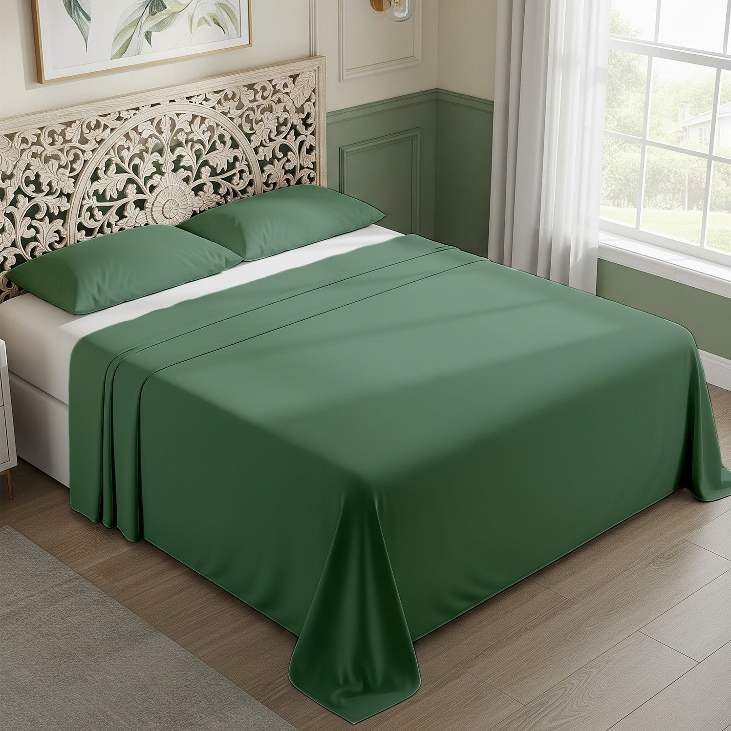 Emerald Cotton Flat Bedsheet – Modern, Soft & Effortlessly Stylish