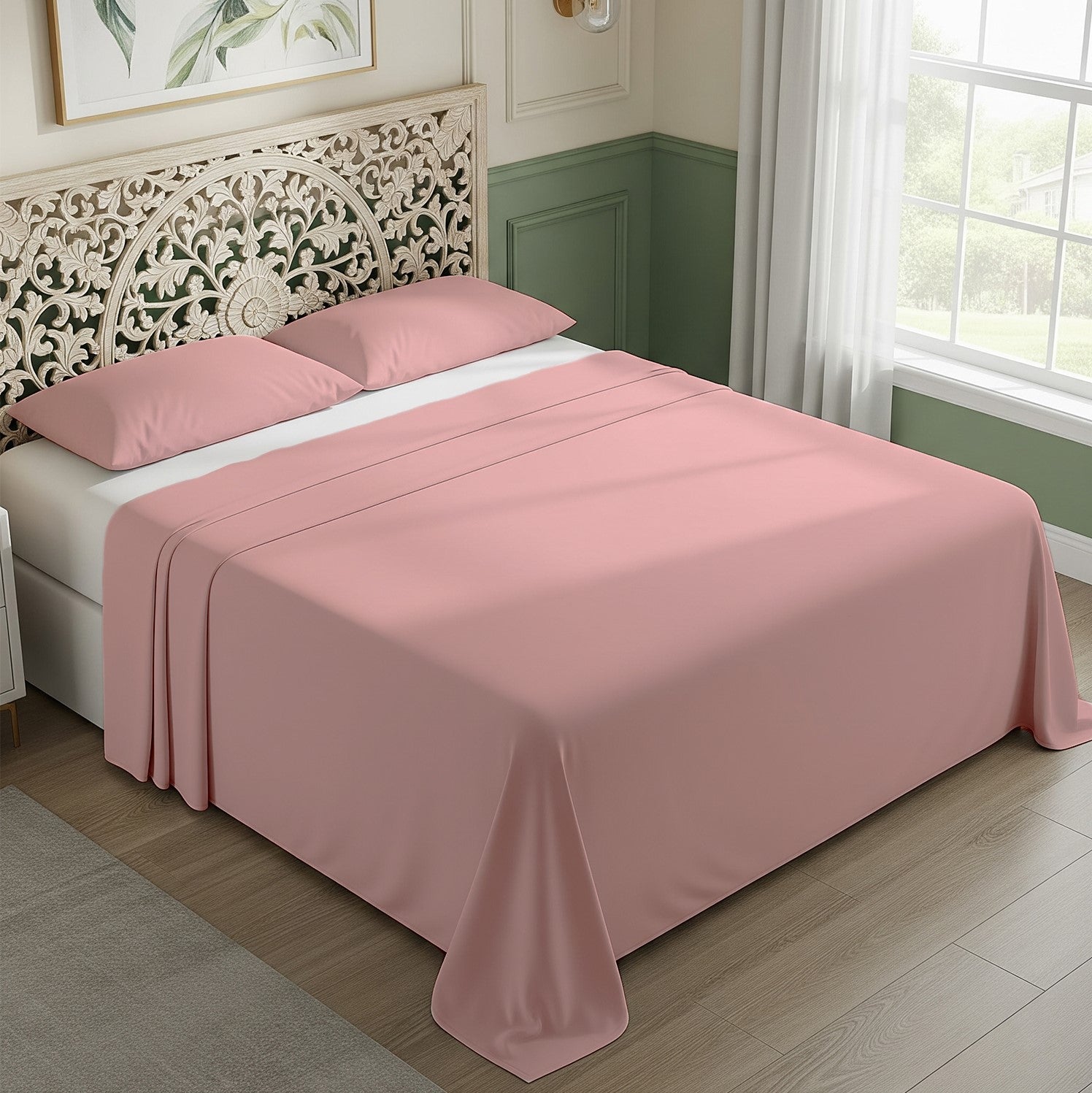 Peach Cotton Flat Bedsheet – Modern, Soft & Effortlessly Stylish