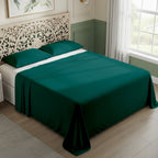Teal Cotton Flat Bedsheet – Modern, Soft & Effortlessly Stylish