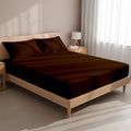 Brown Microfiber Fitted Bedsheet – Elegant, Cozy & Effortless Comfort
