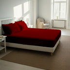 Burgundy Fitted Cotton Bedsheet With Two Pillow Cover  – Luxurious, Soft & Long-Lasting