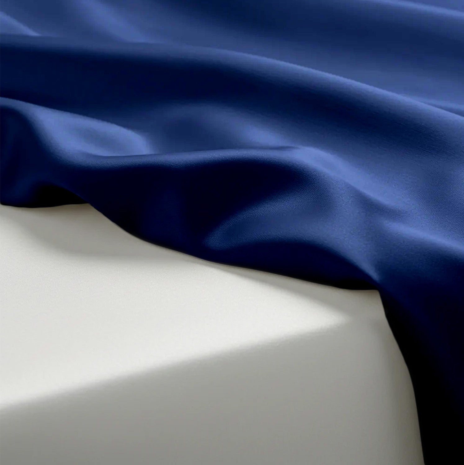 Navy Blue Satin Flatted Bedsheet – Smooth, Elegant & Comfortable