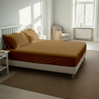 Beige Fitted Cotton Bedsheet With Two Pillow Cover  – Luxurious, Soft & Long-Lasting