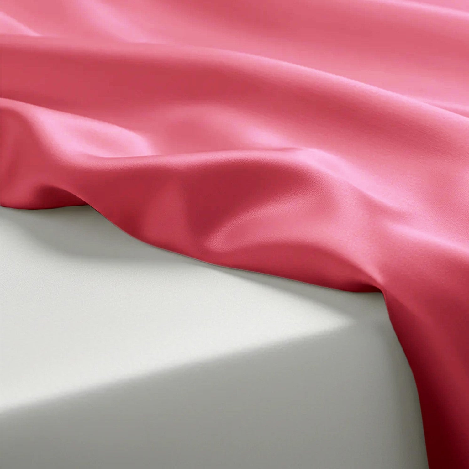 Coral Pink Satin Flatted Bedsheet – Smooth, Elegant & Comfortable