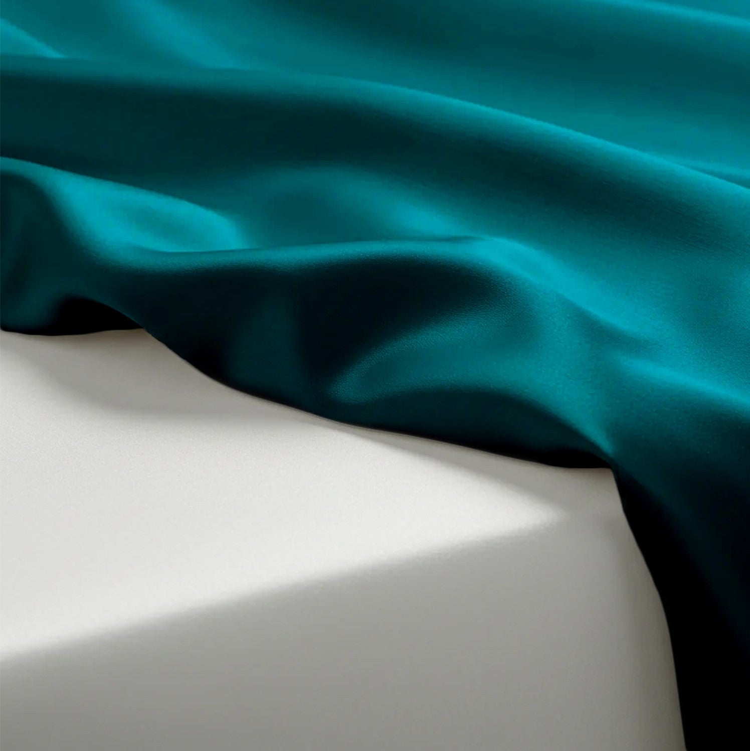 Teal Satin Flatted Bedsheet – Smooth, Elegant & Comfortable
