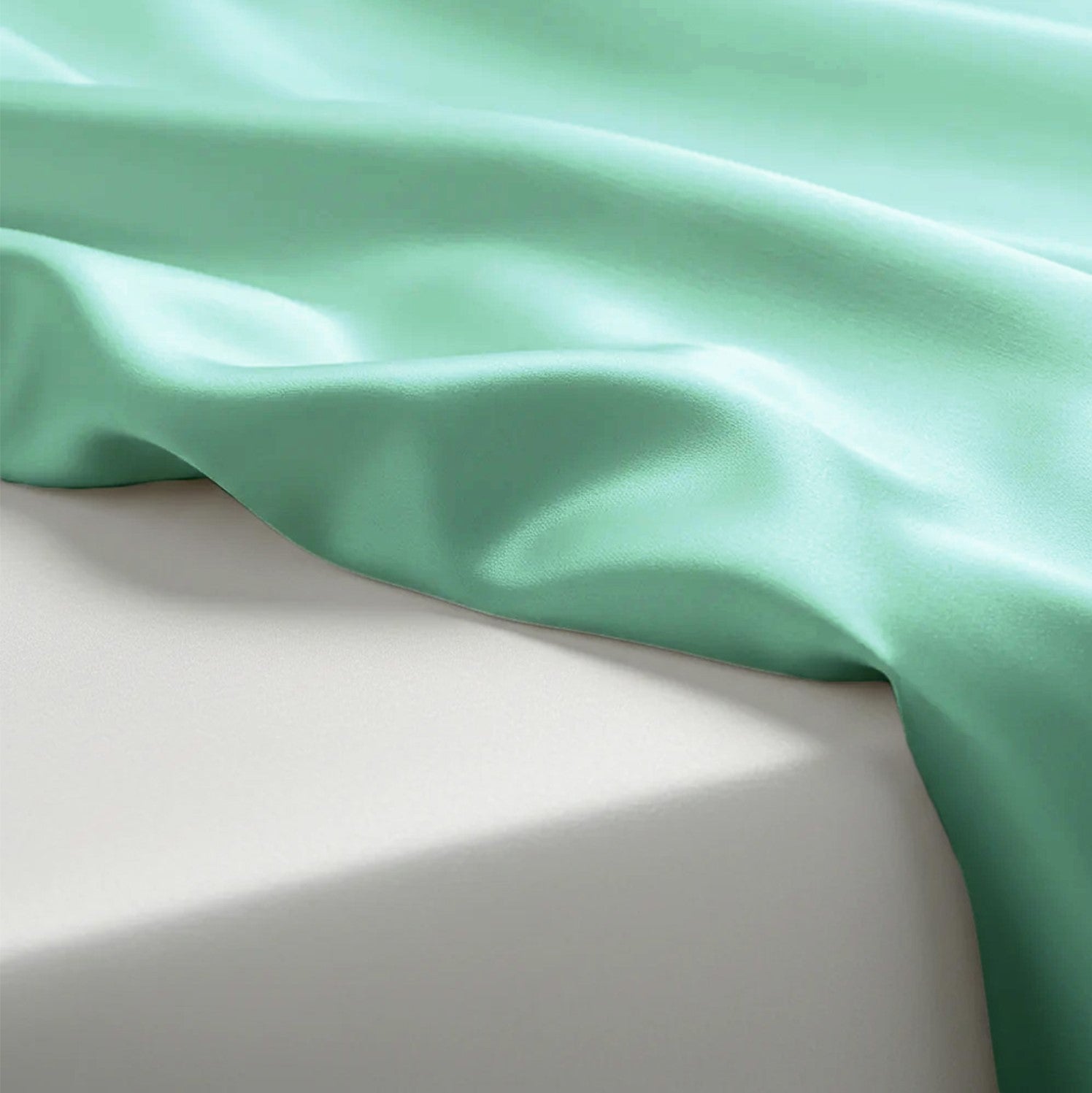 Aqua Blue Satin Flatted Bedsheet – Smooth, Elegant & Comfortable