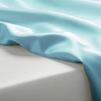 Dreamy Blue Satin Flatted Bedsheet – Smooth, Elegant & Comfortable