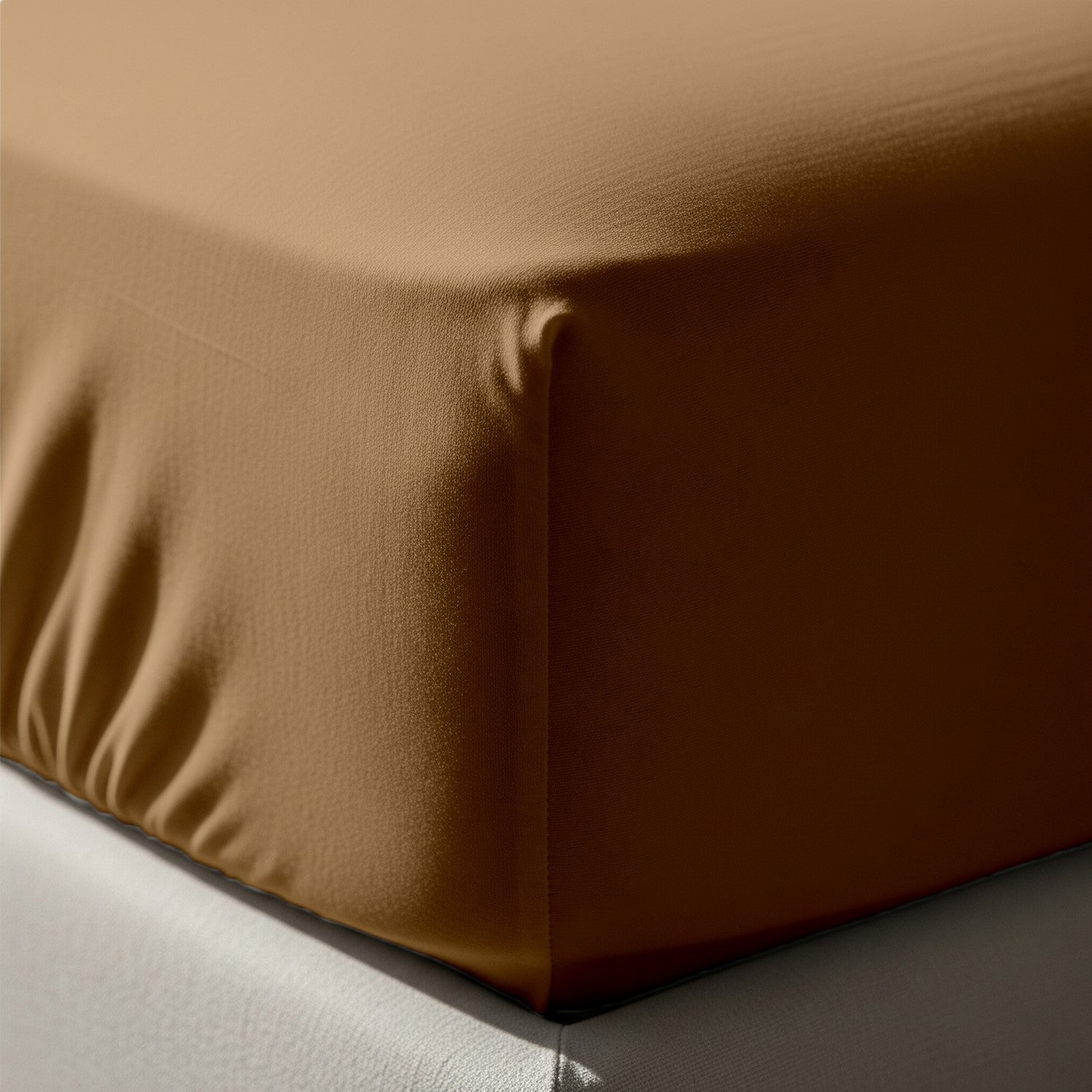 Beige Fitted Cotton Bedsheet With Two Pillow Cover  – Luxurious, Soft & Long-Lasting