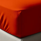 Orange Fitted Cotton Bedsheet With Two Pillow Cover  – Luxurious, Soft & Long-Lasting