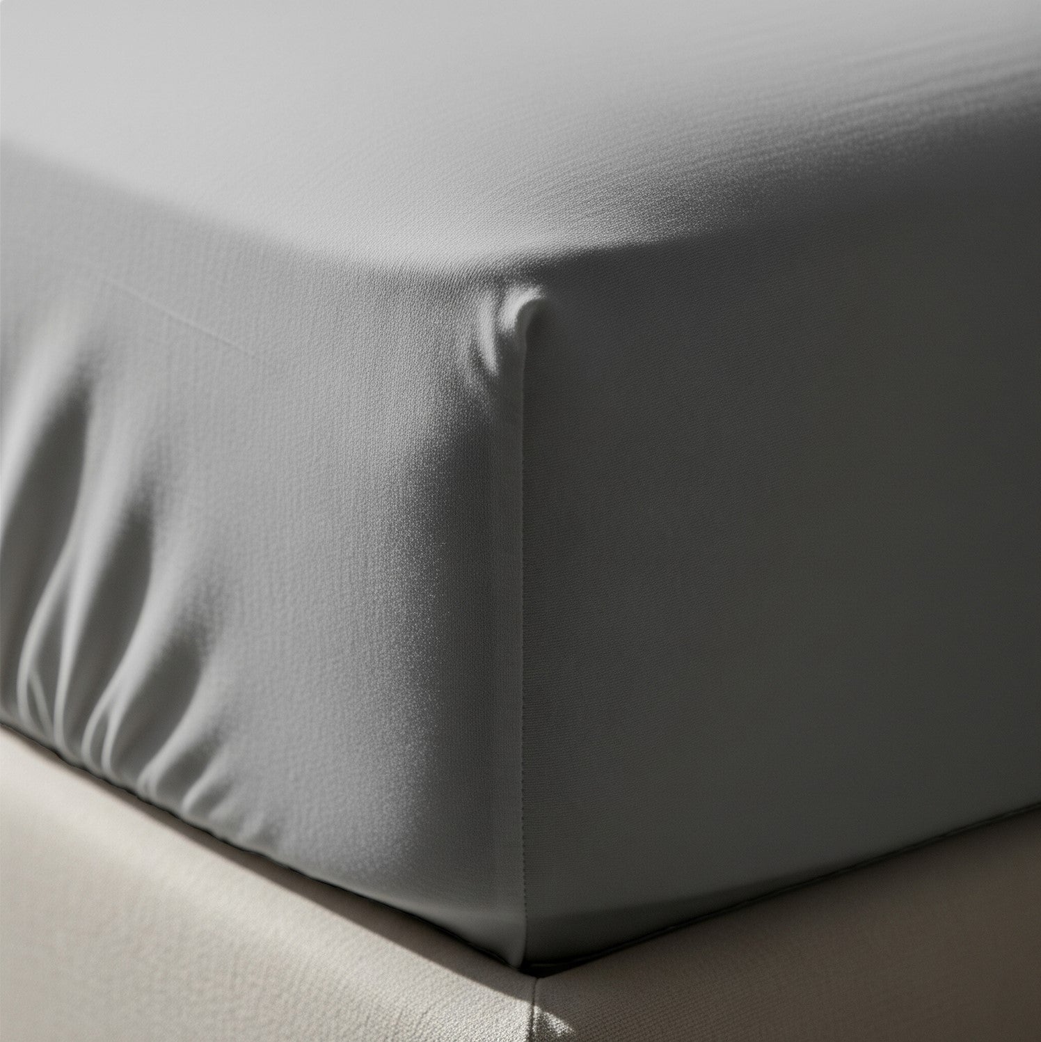Silver Fitted Cotton Bedsheet With Two Pillow Cover  – Luxurious, Soft & Long-Lasting