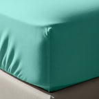 Aqua Blue Fitted Cotton Bedsheet With Two Pillow Cover  – Luxurious, Soft & Long-Lasting