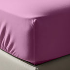 Baby Pink Fitted Cotton Bedsheet With Two Pillow Cover  – Luxurious, Soft & Long-Lasting