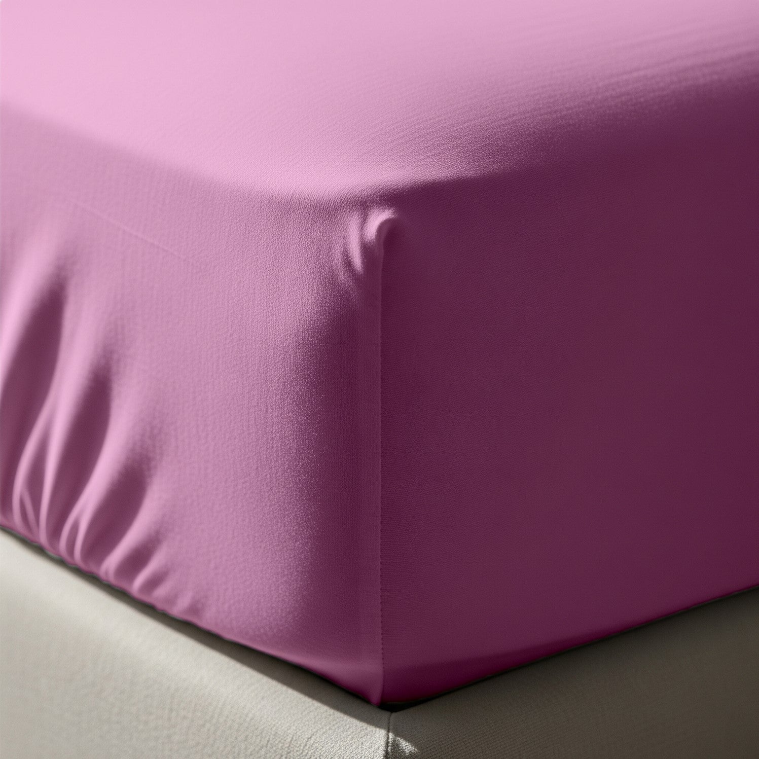 Baby Pink Fitted Cotton Bedsheet With Two Pillow Cover  – Luxurious, Soft & Long-Lasting